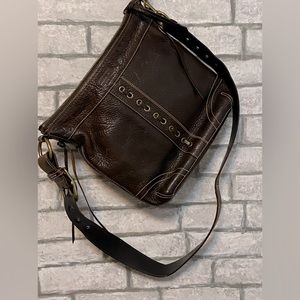 COACH 10399 Vintage Chelsea Brown Pebbled Leather Shoulder Bag Crossbody
